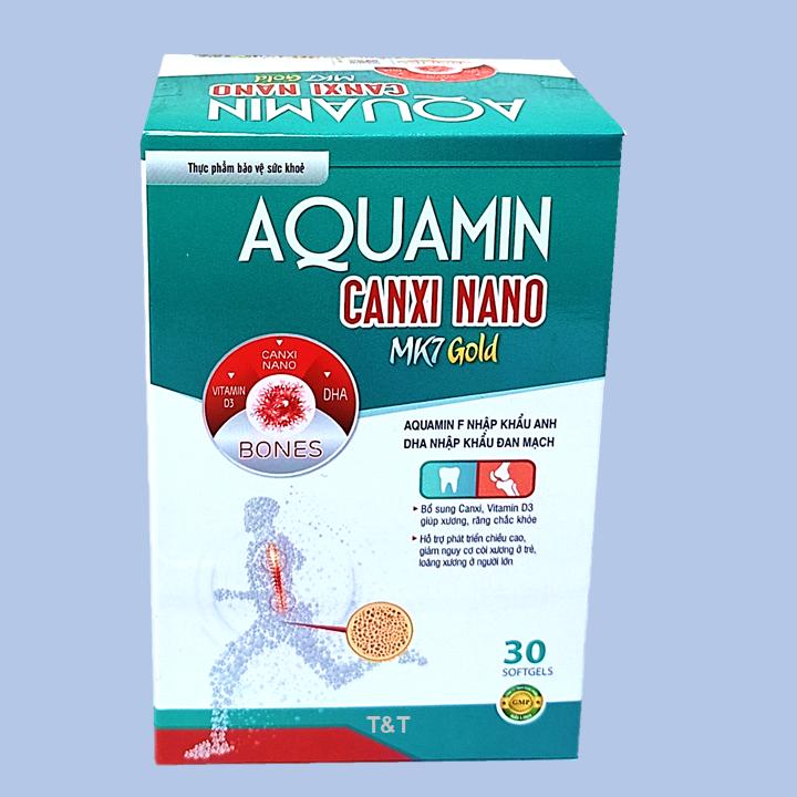 Viên Uống Tăng Chiều Cao  Aquamin Canxi Nano MK7 Gold – Giúp phát triển chiều cao ở trẻ giảm loãng xương ở người lớn- thành phần Aquamin 400mg Nhập khẩu Anh DHA nhập khẩu Đan Mạch.Hộp 30 viên