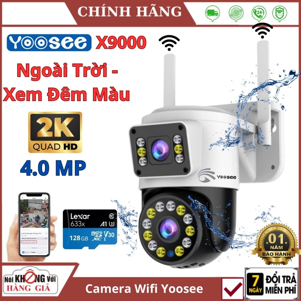 Yoosee model 2024 yoosee camera 5.0mpx 2 eyes mode q42d-wide angle-Super focus-two conversation-360 degree rotation anti-theft alarm function outdoor IP WiFi camera X9000