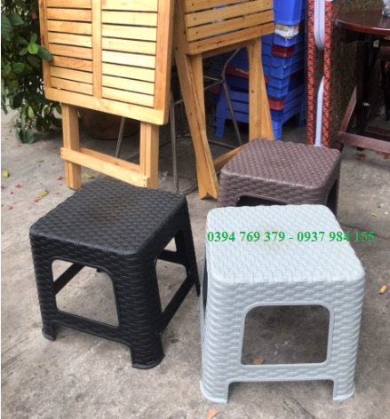Ghế lùn giả mây đan kiểu