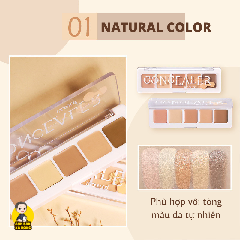 Bảng che khuyết điểm wodwod 5 colors correcting concealer palette w903