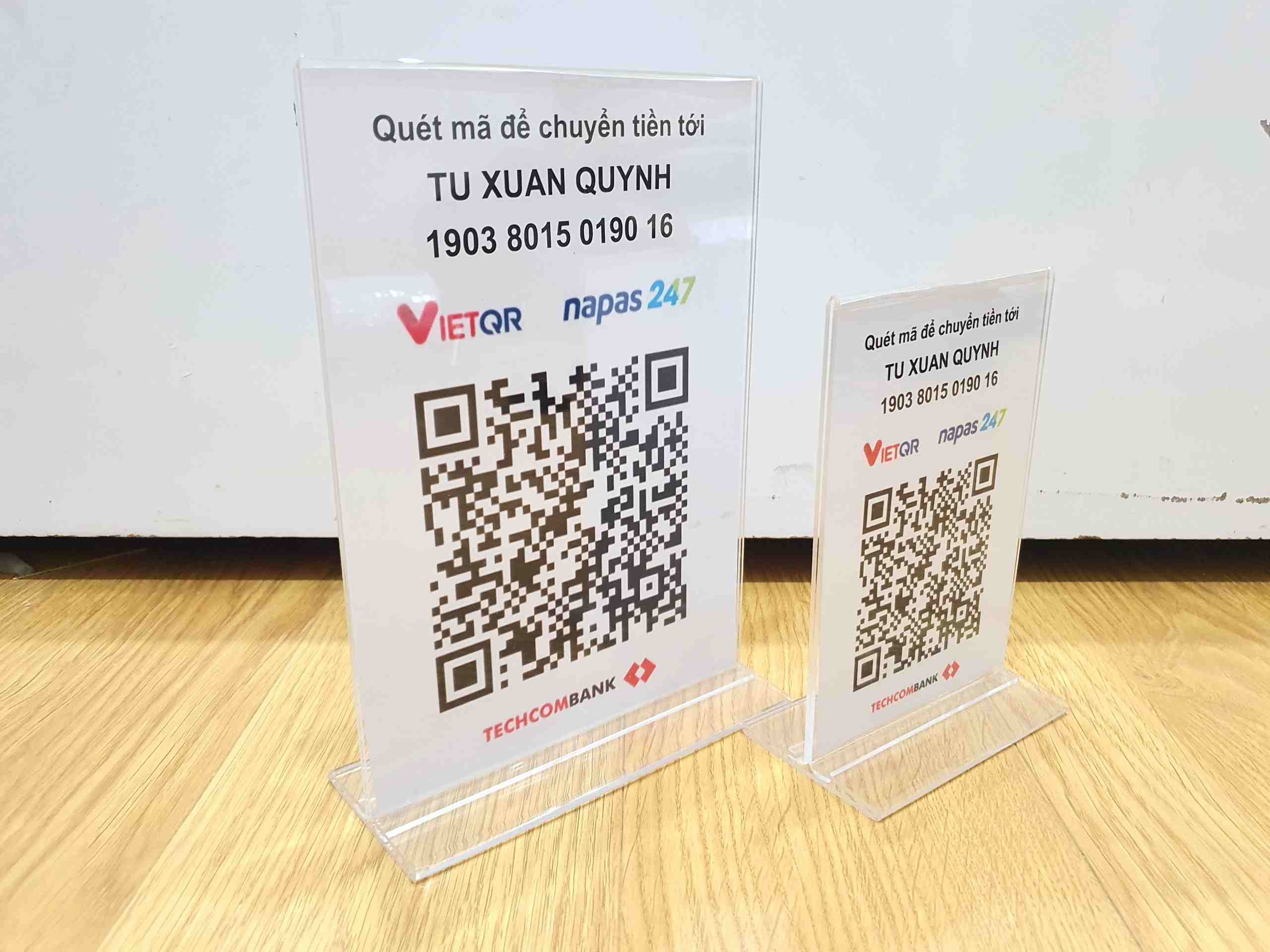 Menu Mã QR CODE để bàn mica
