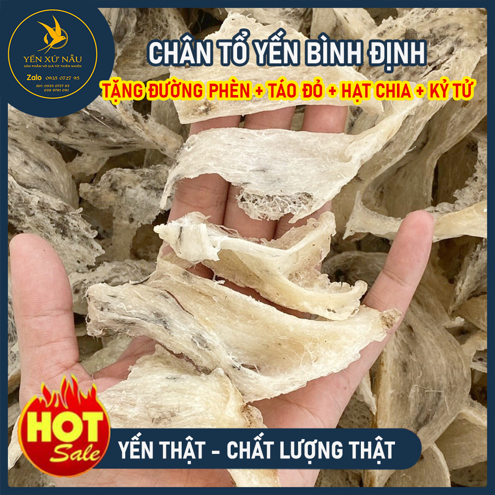 30Gr Chân Tổ Yến Thô Ít Lông Nguyên Chất + Quà Tặng Nguyên Liệu Chưng Yến - Yến Xứ Nẫu - Yến Bình Định