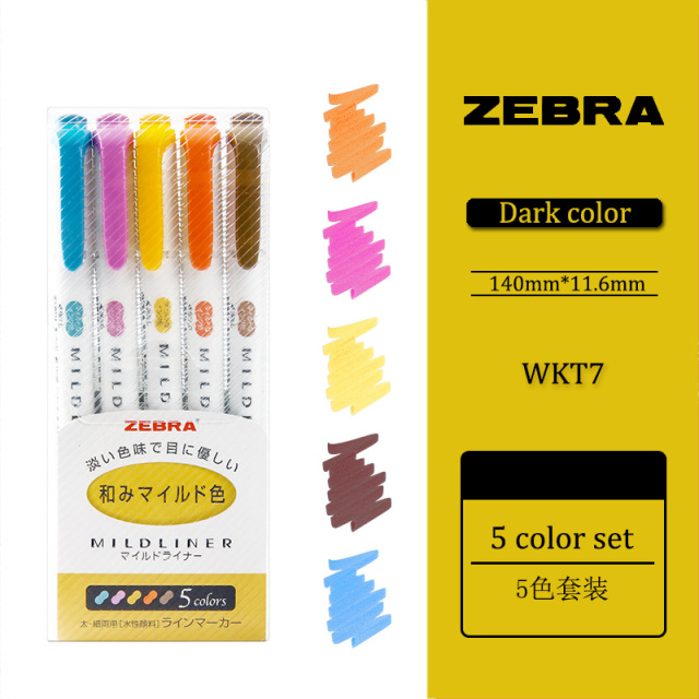 BỘ 5 BÚT HIGHLIGHT ZEBRA MILDLINER WKT7