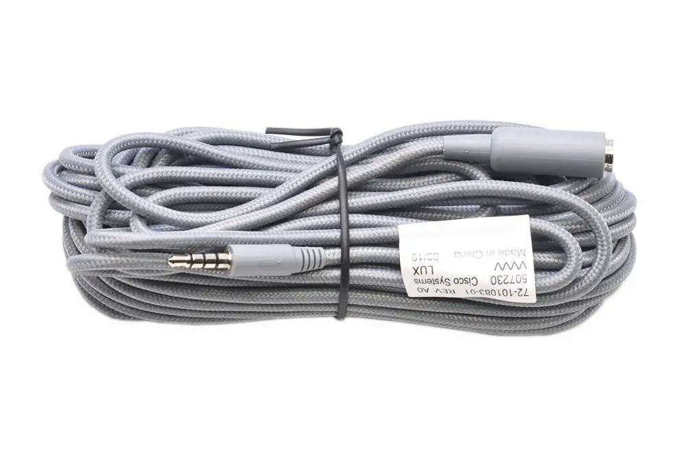 Cisco sx20 sx10 c20 cab-mic20-ext cáp mở rộng âm thanhmicrô 10m màu xám 72-101083-01 cs-mic-table-j cáp mở rộng 3.5mm 6888