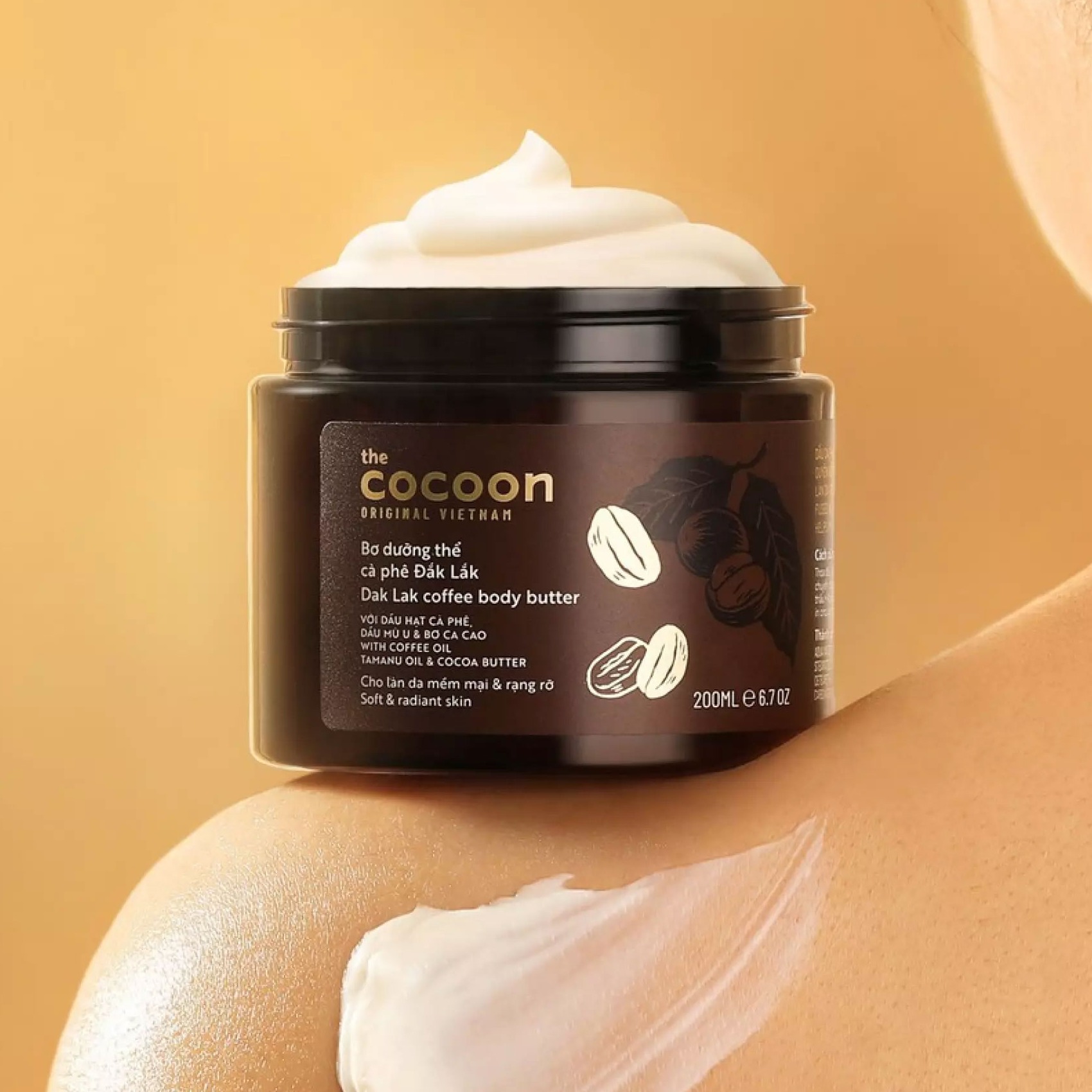 [HCM]Bơ Dưỡng Thể Cà Phê Đắk Lắk Cocoon 200ml