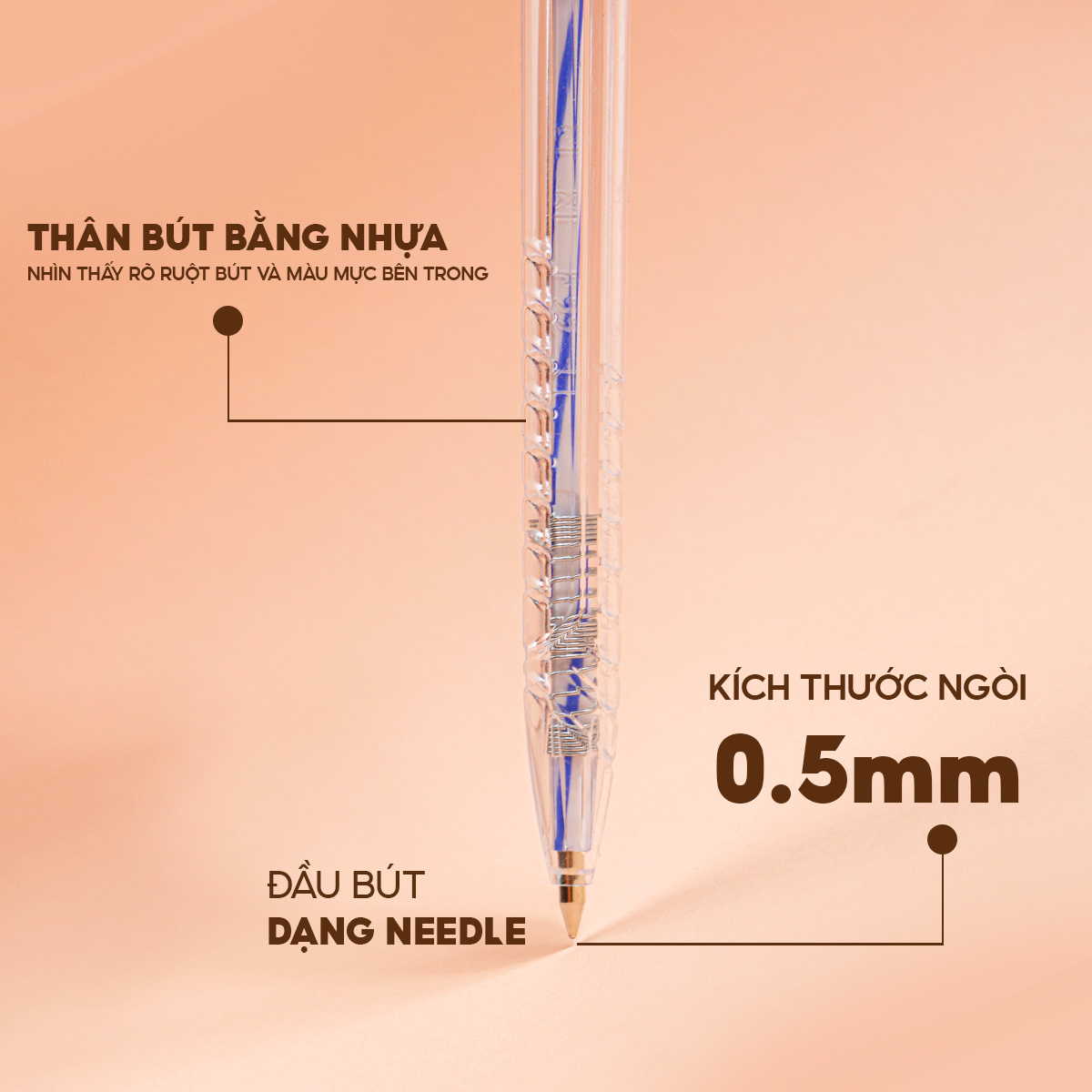 Combo 5/10/20 Bút bi Starup Thiên Long FO-039  ngòi 0.5mm mực xanh/đỏ/đen thiết kế đầu bấm mực đạt tiêu chuẩn quốc tế