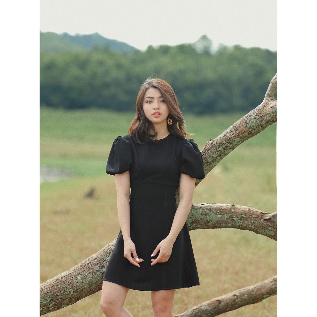 Váy hở lưng cột nơ - váy đen ngắn - SENORITA DRESS, SOLID