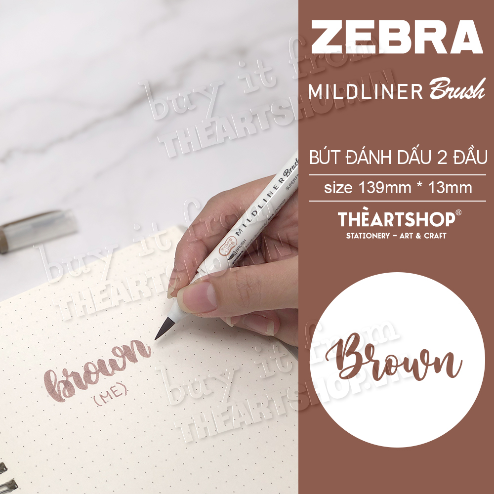 [THEARTSHOP] (P1) Bút dạ đầu cọ ZEBRA MILDLINER BRUSH 2 đầu WFT8