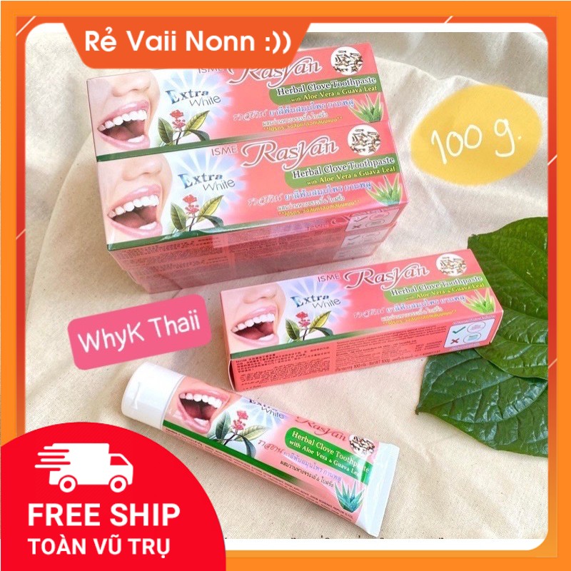 Kem Đánh Răng Thảo Dược The Mát RasYan Thái Lan Trắng Răng Thơm Miệng 100g