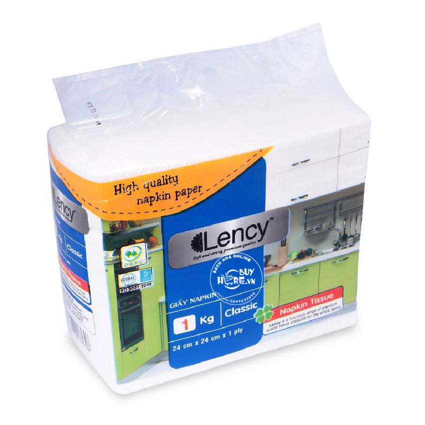 [Chính hãng]  Khăn giấy lụa Lency cao cấp gói 1 kg (2 lớp) [Ảnh thật]