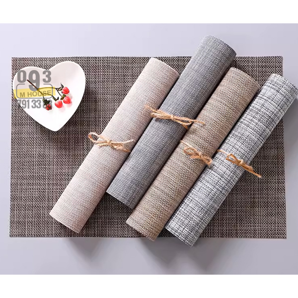 Placemats PVC Waterproof Dining Pad Table Mat Heat Insulation Mat Food Mat Stripe