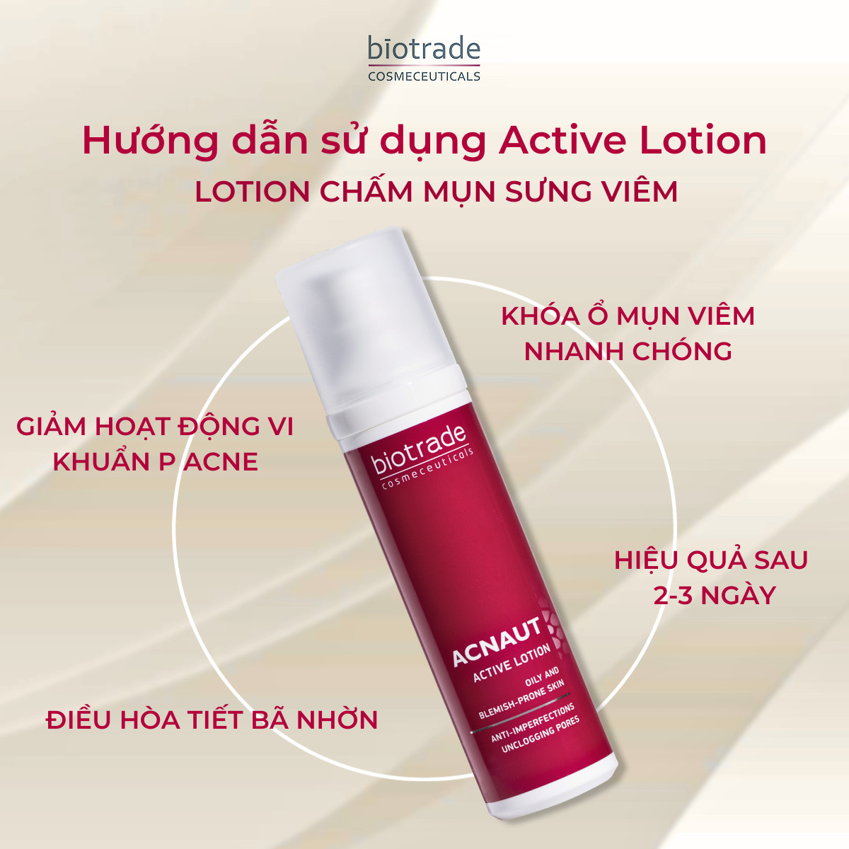 [CHÍNH HÃNG] Lotion Chấm Mụn Sưng, viêm Biotrade Acnaut Active Lotion 10ml, 60ml