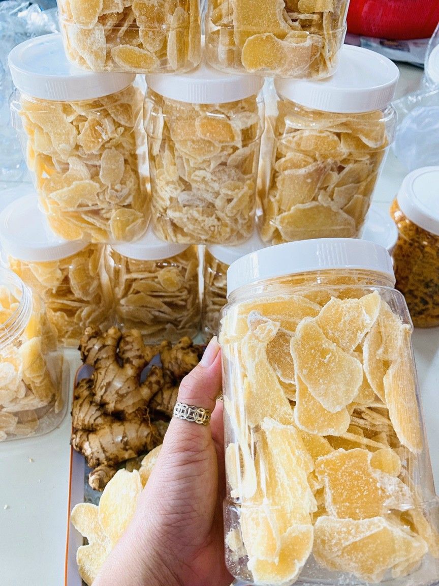 Mứt gừng cắt lát  nhà làm 500g