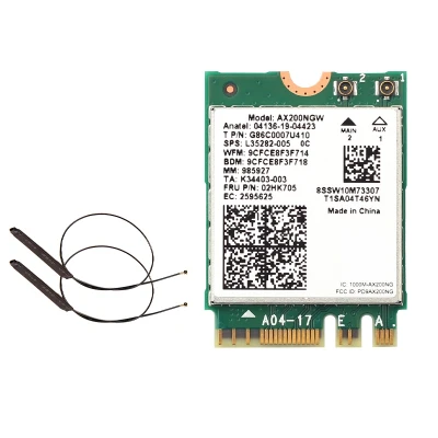Network Card AX200NGW WiFi 6 M.2 NGFF 3000Mbps 2.4G 5G Dual Band Bluetooth 5.1 802.11Ax WiFi Adapter with Antenna