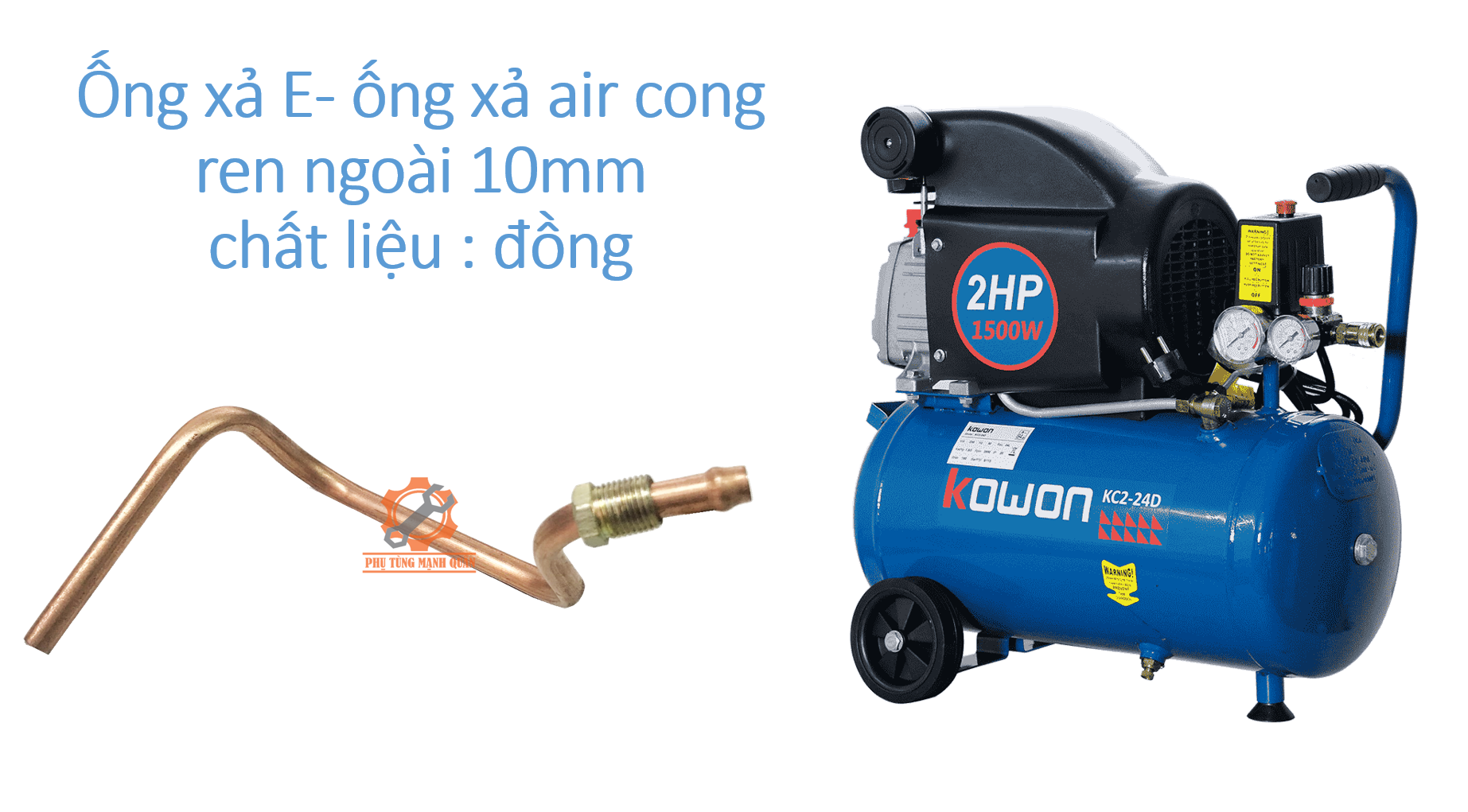 Ống xả E / Ống xả Air máy nén khí cong ren ngoài 10mm