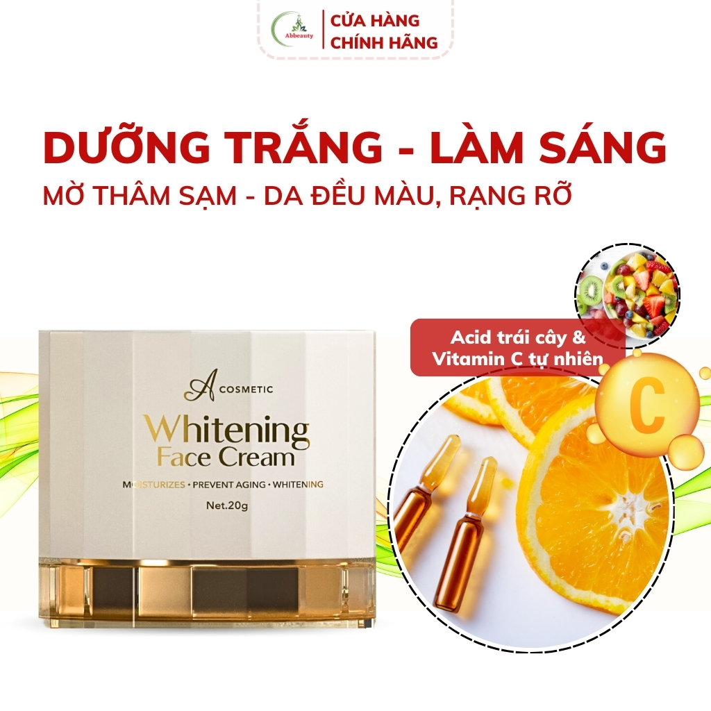 Kem face pháp Mềm acosmetics, dưỡng trắng da mặt 20g