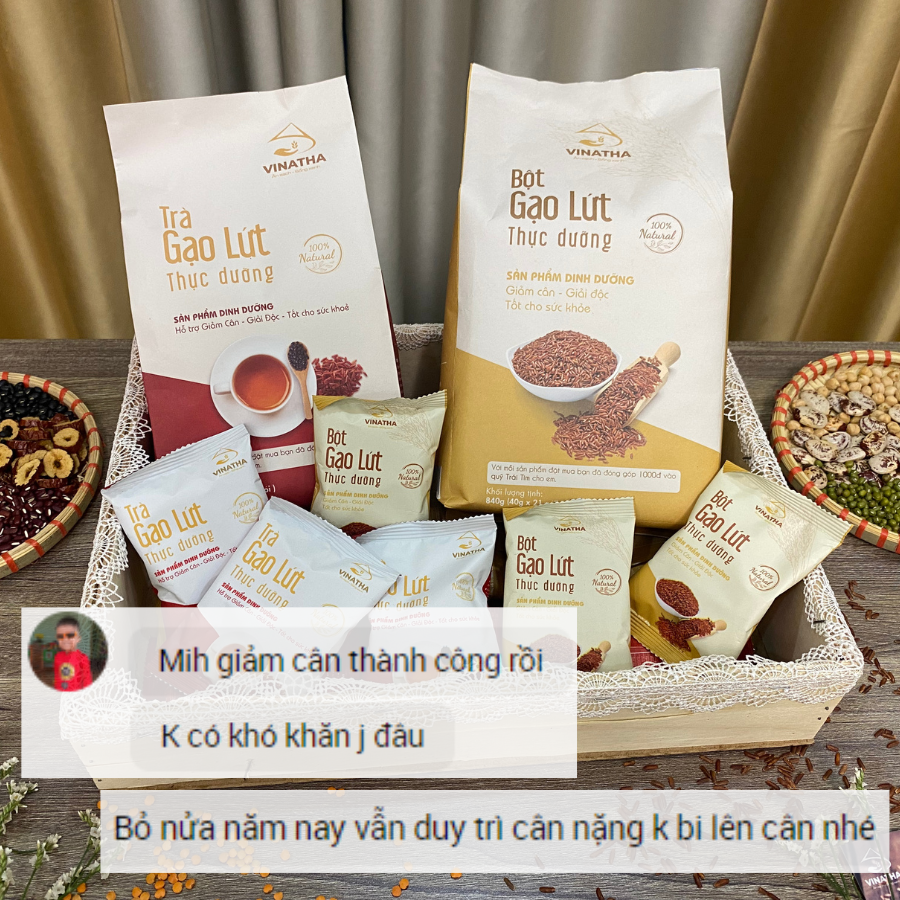 2 Set Bột Trà Gạo Lứt Ăn Kiêng Giảm Cân Vinatha - 2680gr