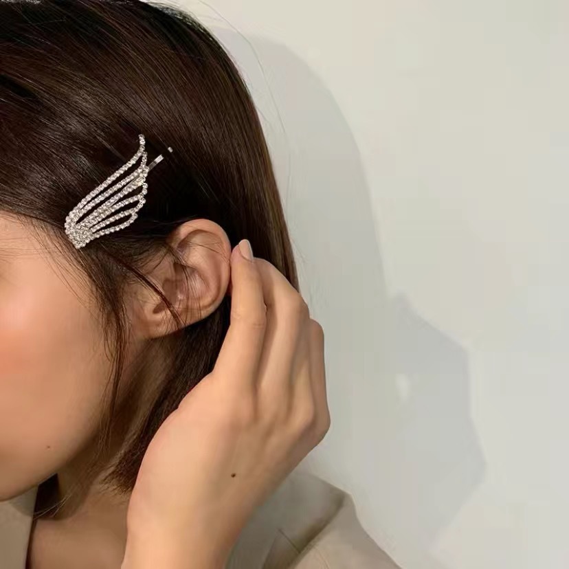 Kẹp tóc đôi cánh thiên thần đính đá Rhinestone