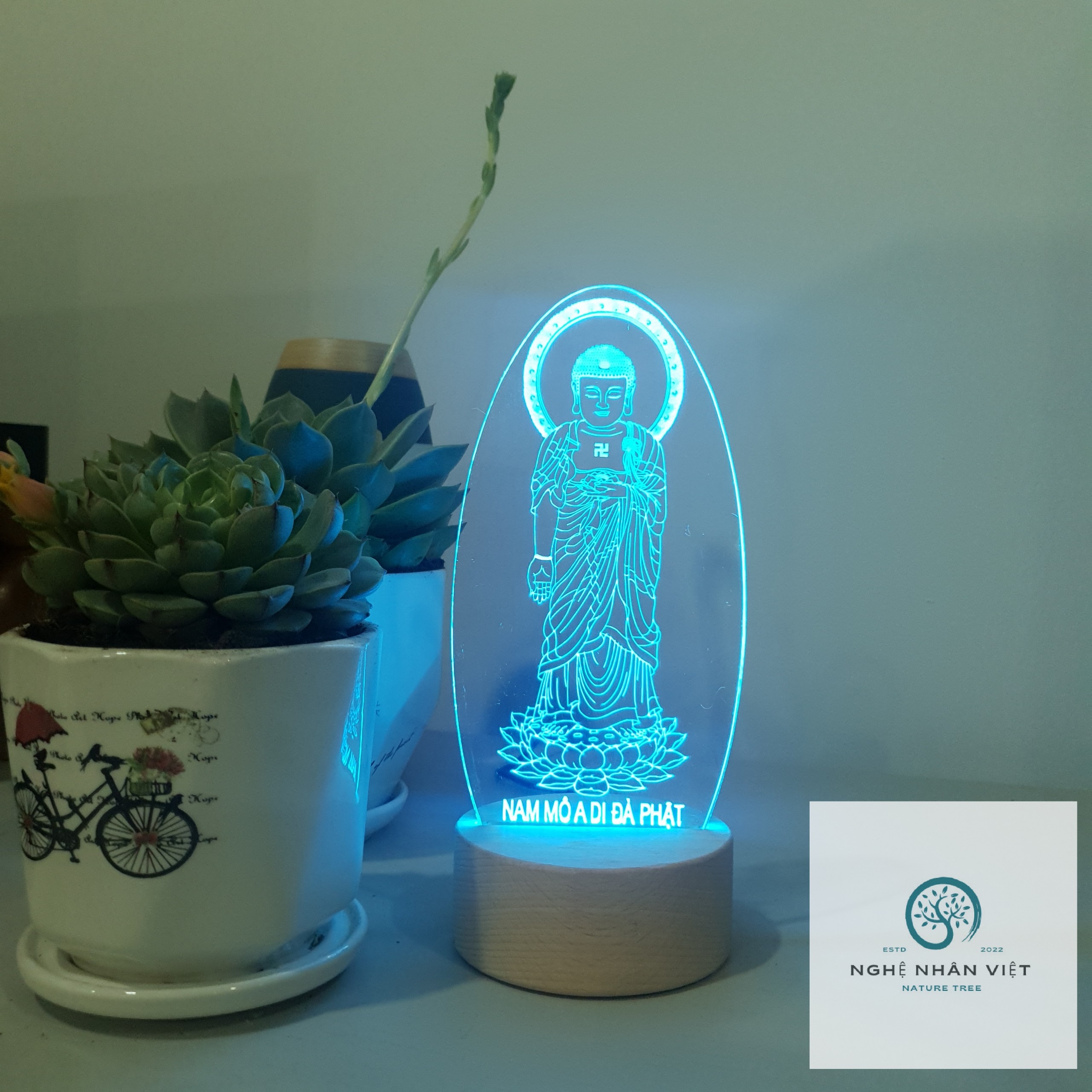Đèn 3d Phật A Di Đà Đứng
