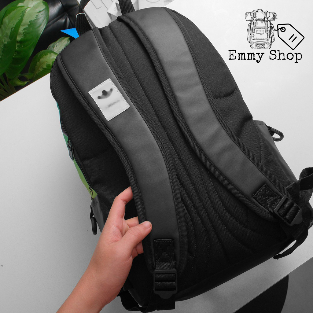 (KÈM QUÀ TẶNG) Balo thời trang 3 Sọc Graphic Backpack chất liệu Polyester chống thấm phối da simili