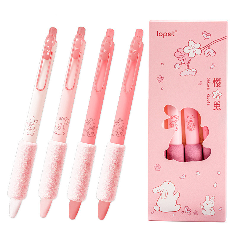 Bút gel đen LOPET RABBIT SAKURA hồng