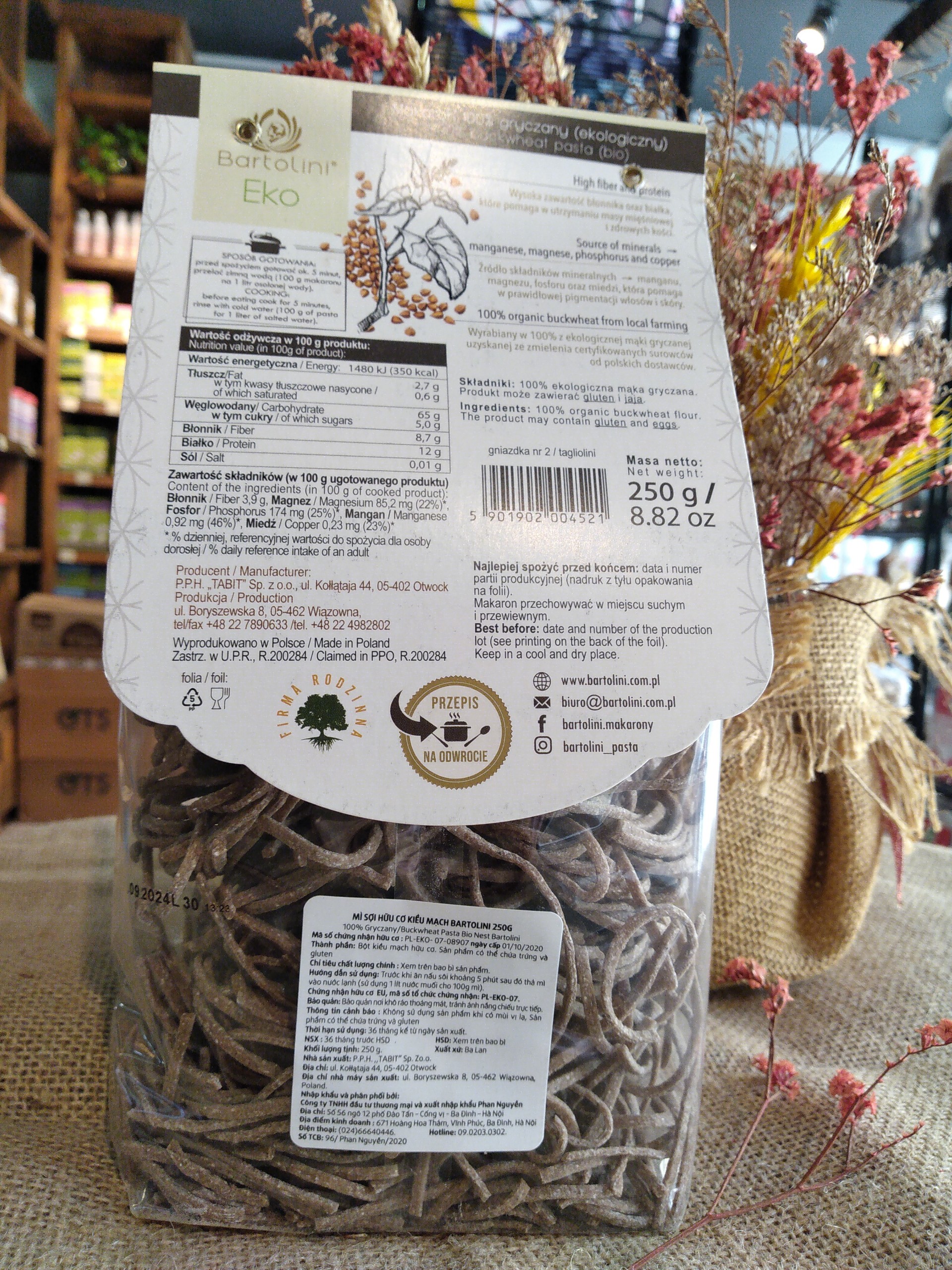 [HCM]Mì sợi hữu cơ kiều mạch Bartolini 250g - Leafhouse hcm