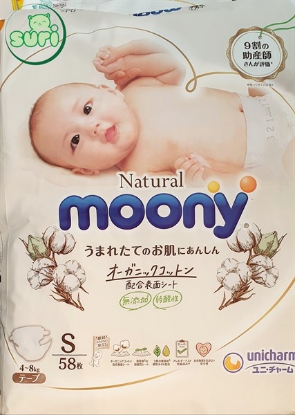 Tã/bỉm dán/quần Moony Natural