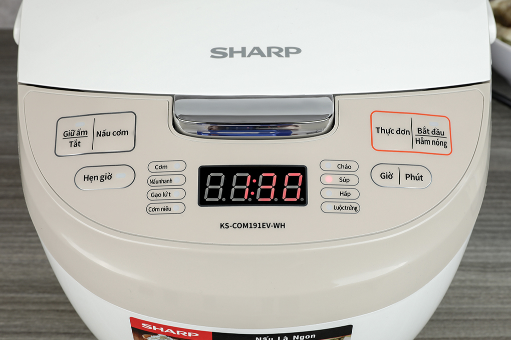 Nồi cơm điện tử Sharp 1.8 lít KS-COM191EV-WH, Chính Hãng 100%, Bảo Hành 12 Tháng