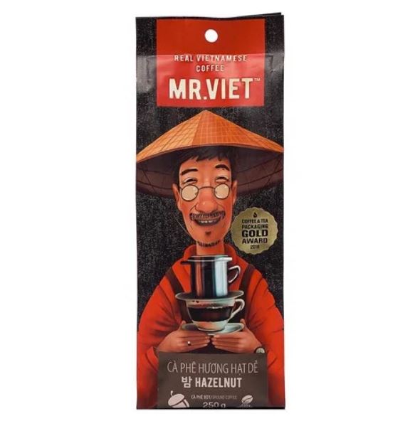 Cà Phê rang xay Hương Hạt Dẻ Mr Viet 250g - Mr Viet hazelnut ground coffee