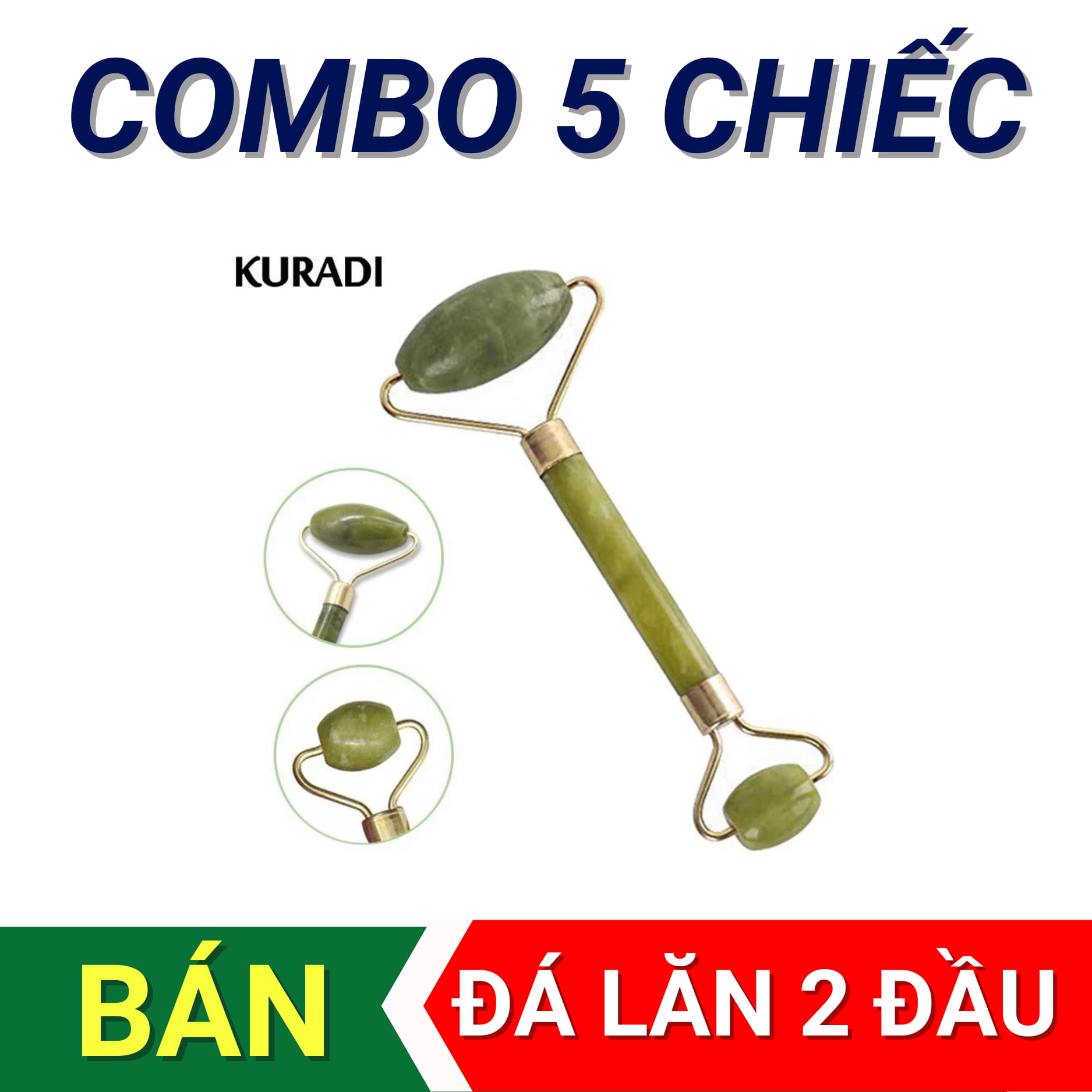 [FREESHIP MAX] Cây Lăn Massage Trị Liệu Đá Cẩm Thạch 2 Đầu