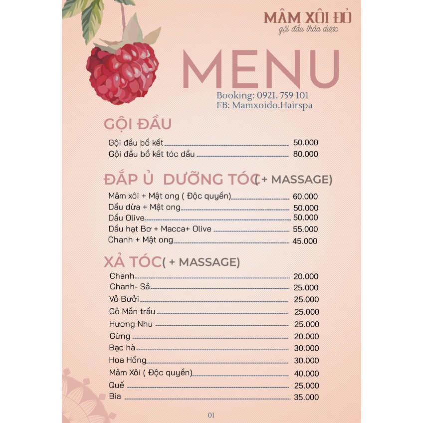 Menu/ Bảng giá dịch vụ Nail/ Salon tóc/ Thẩm Mỹ Viện/ Spa bằng mica acrylic siêu bền đẹp
