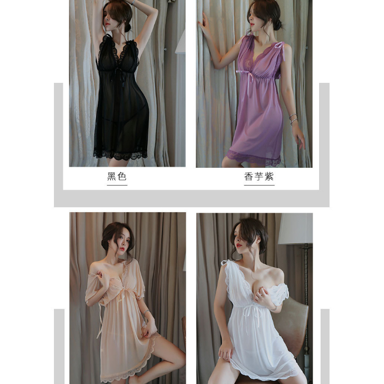 (Big size) Bộ váy ngủ lụa mềm thắt eo gọn dáng VN04