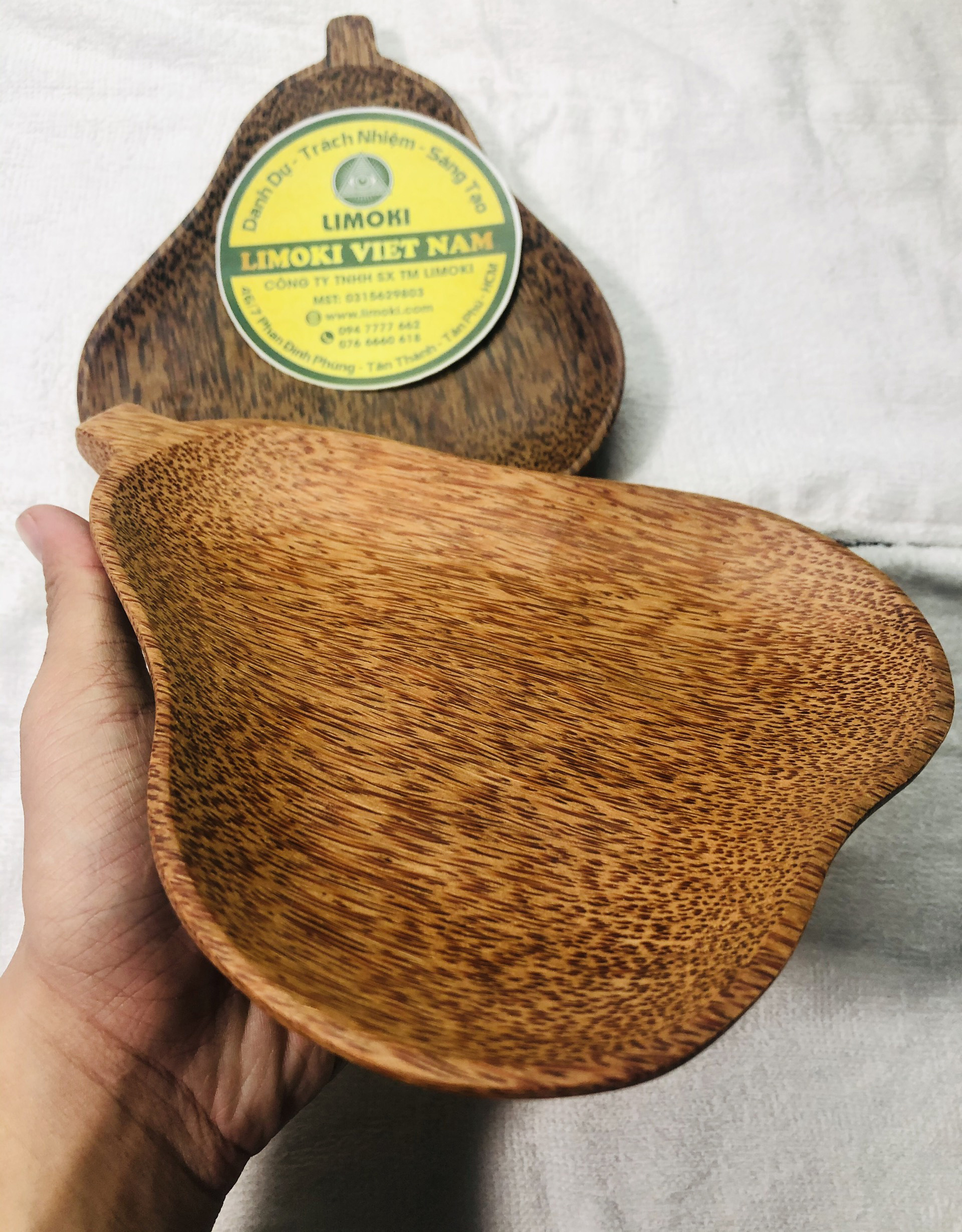 [HCM]Dĩa Gỗ Dừa Hình Quả Bầu
