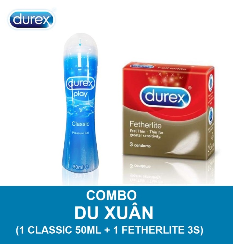 COMBO 1 Gel bôi trơn Durex Play Classic 50ml tặng 1 hộp bcs Durex Fetherlite 3s