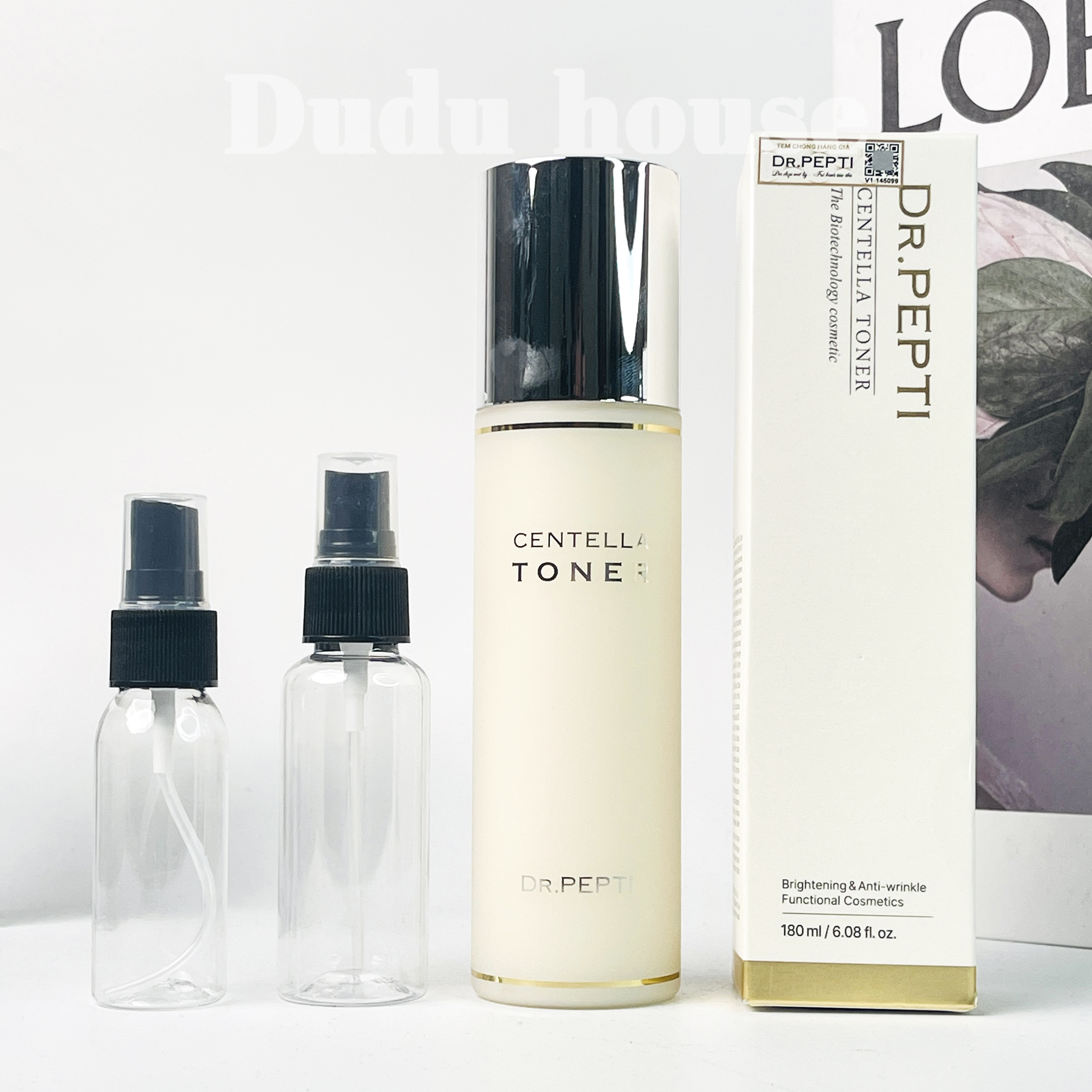 Nước Hoa Hồng Dr.Pepti Centella Toner Dưỡng Da Căng Bóng 180ml Duduhouse