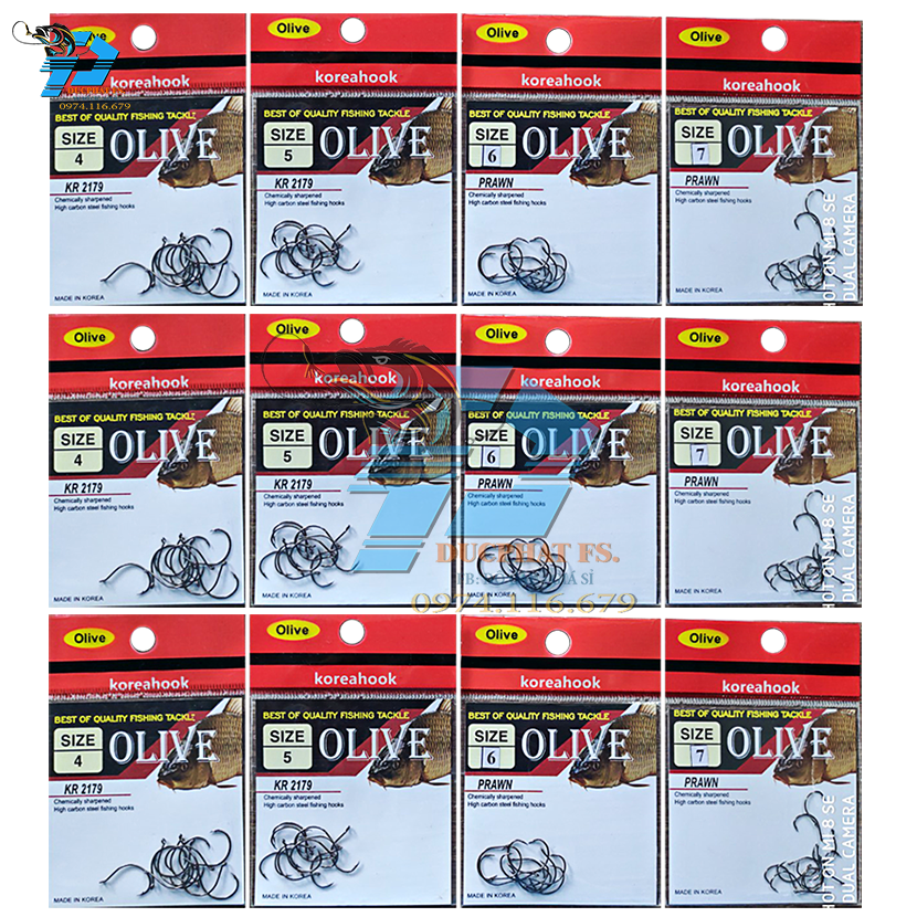 ( 2 BỊCH ) Lưỡi câu tôm OLIVER, lưỡi sắc bén đầy đủ các size {Size 4-7}