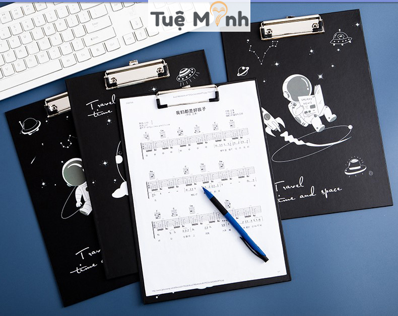 File Kẹp Tài Liệu Phi Hành Gia Màu Đen Nhiều Hình Ngộ Nghĩnh K05- VPP Tuệ Minh
