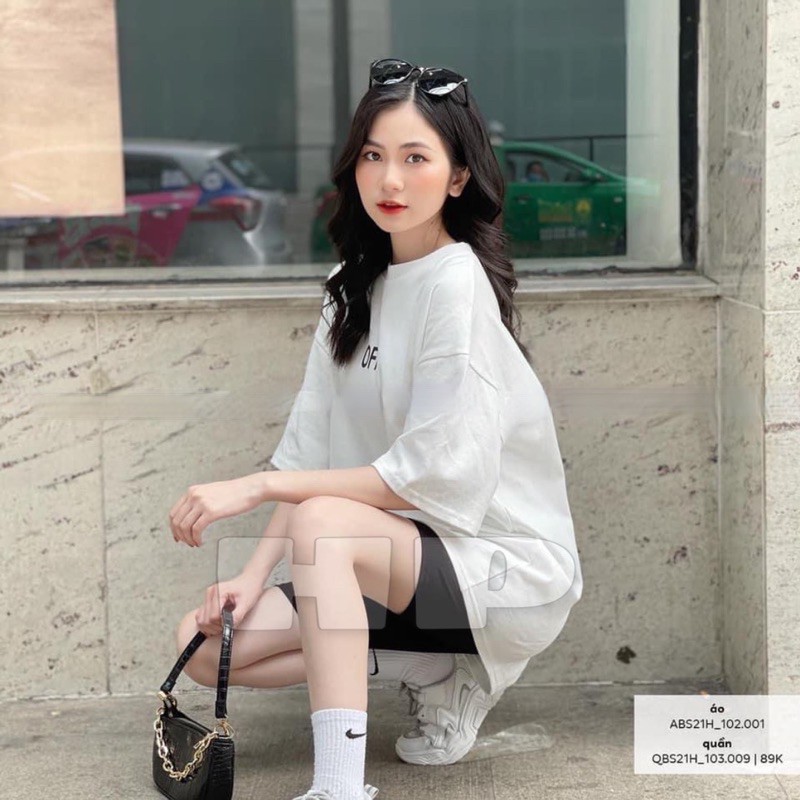 [HCM]Set Áo thun phông OFF kèm quần legging lửng cá tính