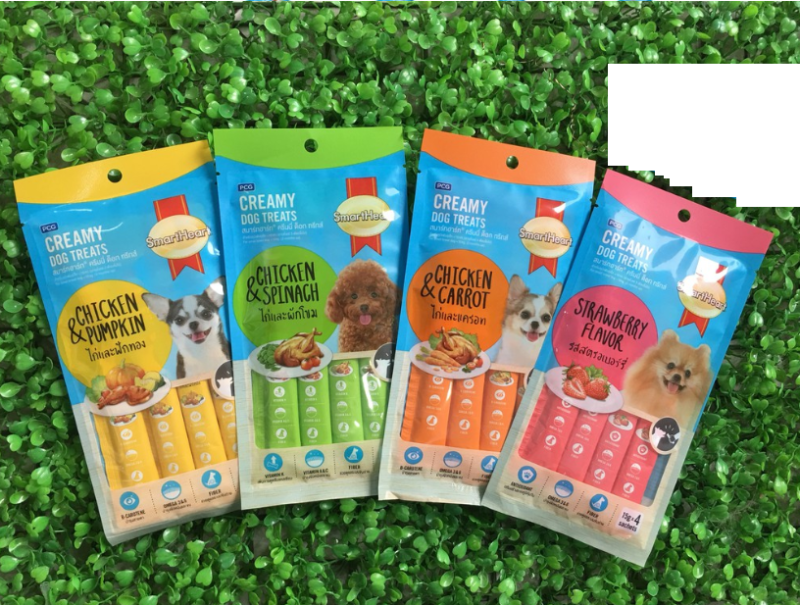 Bánh Thưởng Dạng Kem Cho Chó Gói 4 Thanh Creamy Dog Treats Smartheart 60g