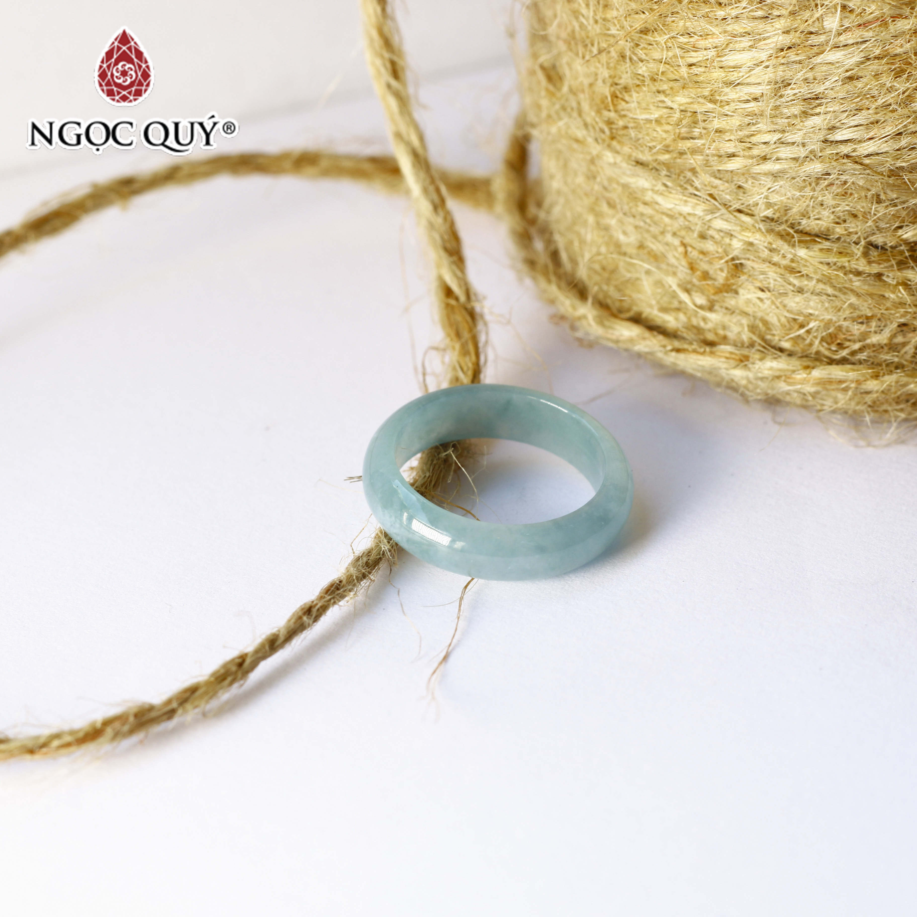 Nhẫn nữ đá Cẩm Thạch Lam Ngọc Jadeite - Ngọc Quý