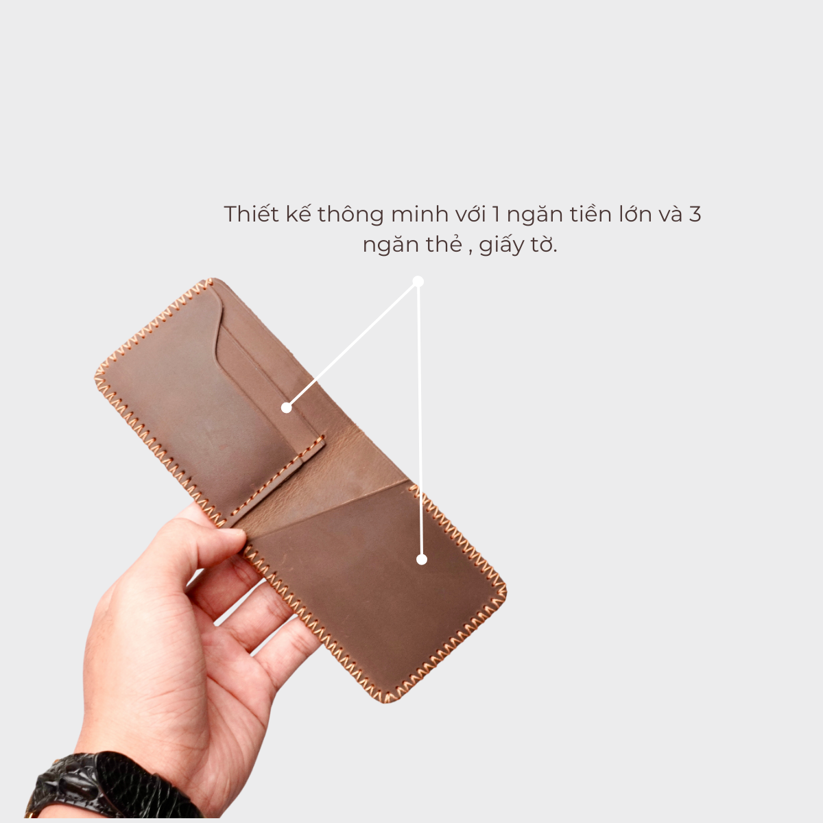 Ví Ngang Mini Nhỏ Gọn Vn04 Da Bò Thật