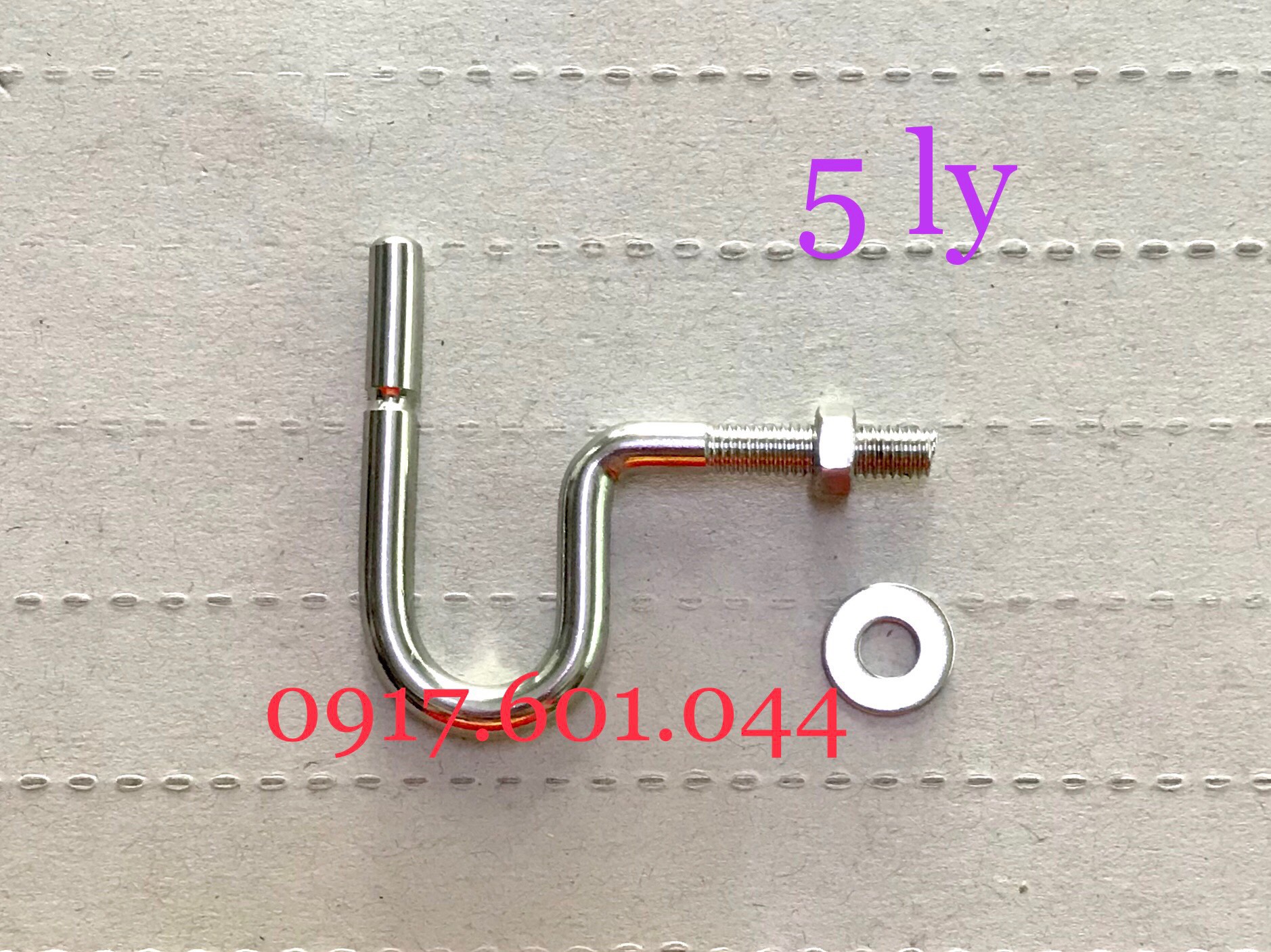 Móc treo đồ xe máy Inox trơn 5 ly