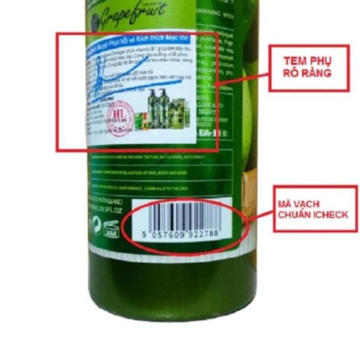[HÀNG HOT] Dầu gội cặp BƯỞI -Grapefruit 850ml ( cả cặp gội + xả 2 chai)