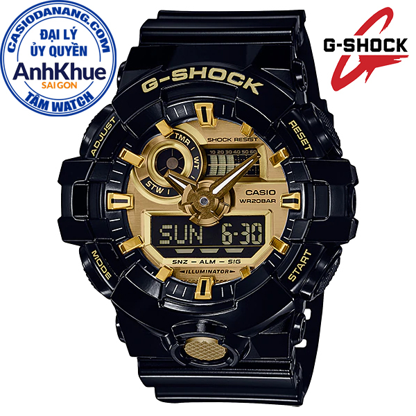 Đồng hồ nam dây nhựa Casio G-Shock chính hãng Anh Khuê GA-710GB-1ADR (53mm)