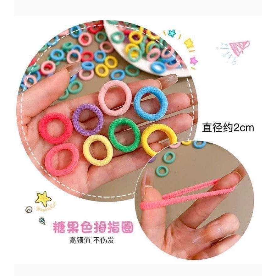 TÚI 50 THUN BUỘC TÓC DÀNH CHO BÉ GÁI