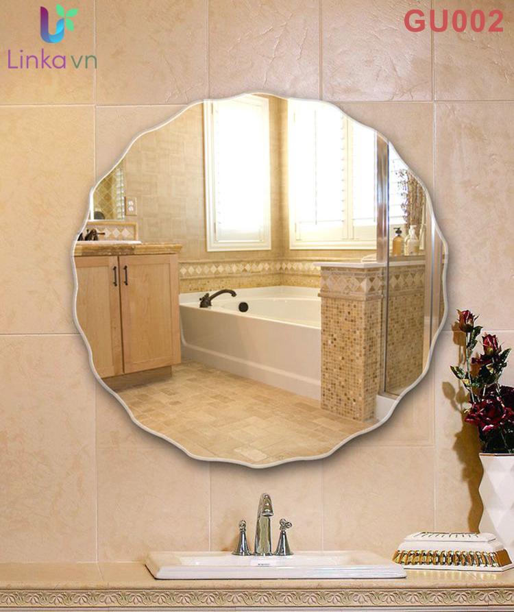 Gương phòng tắm trang trí treo tường cao cấp GU002 – Đường viền độc đáo