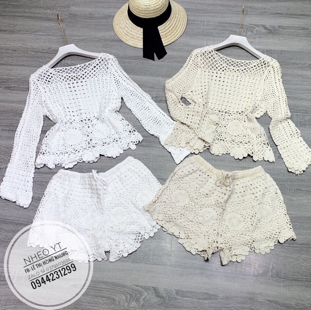 Set áo lưới đi biển hàng đẹp Quảng Châu