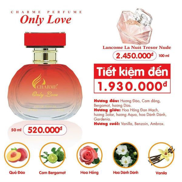 [HCM] nuoc hoa Only love 100ml