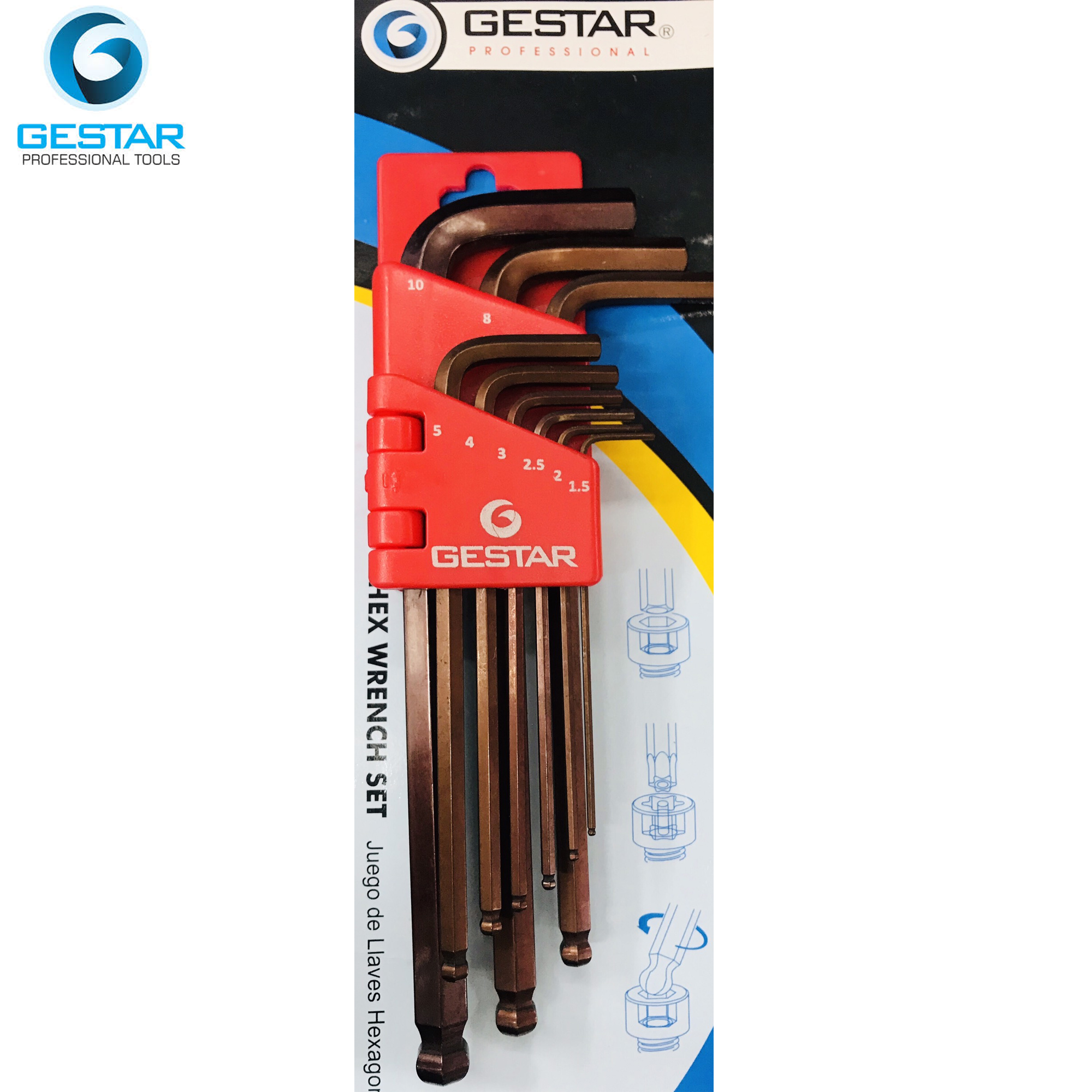 Bộ lục giác 9PCS bi ngắn 666-098 GESTAR