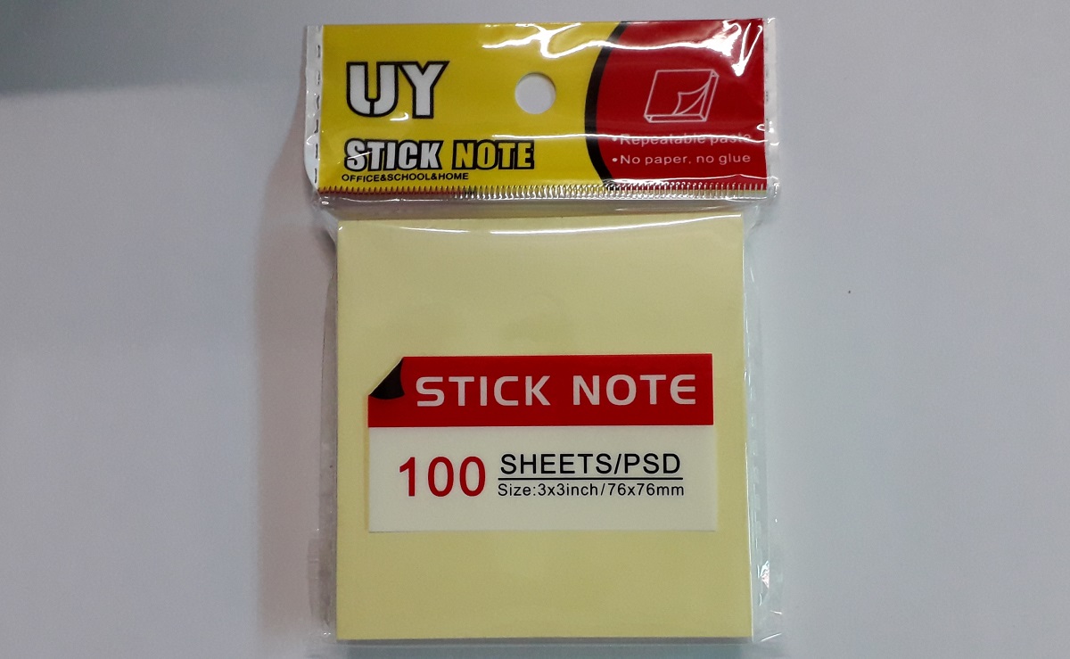 combo 5 XẤP GIẤY NOTE ( giấy ghi chú) 3x3 inch ( 76 x 76 mm) ( màu vàng)